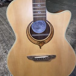 Luna Grand Concert Acoustic Electric Guitar 