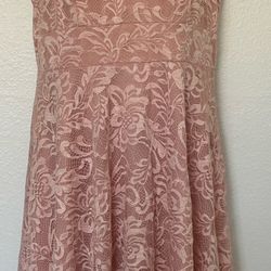 Blush Lace Empire Waist Dress