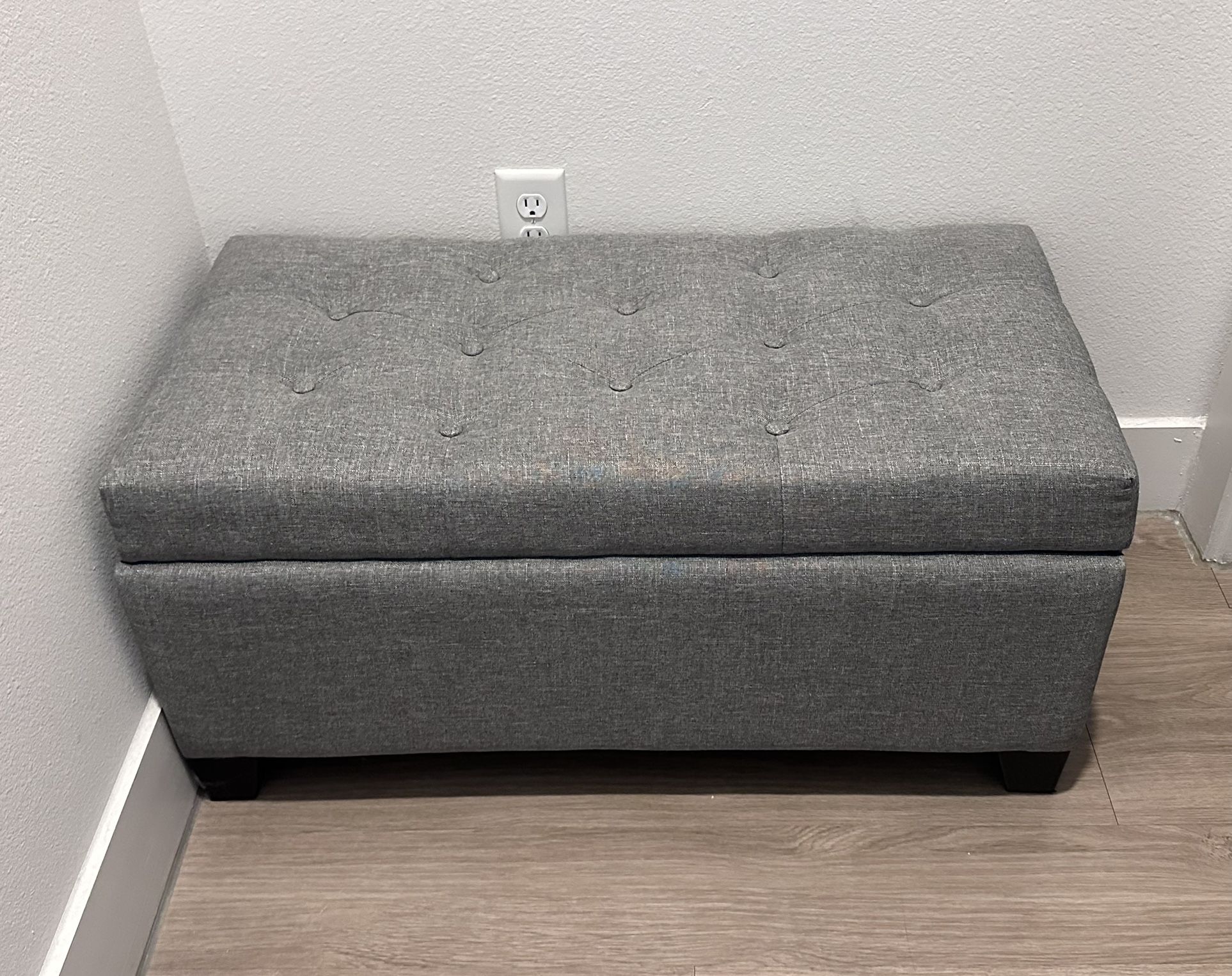 Gray Storage Ottoman
