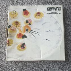 Crown Corning Centrix 12 Inch Glass Egg Platter 