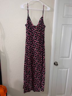 Black Floral Maxi Slip Dress