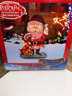 Rudolph and Santa light up decoration