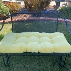 Black Wrought Iron Glider w/Matching Table