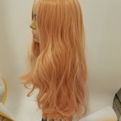 Long Pink Wavy Wig