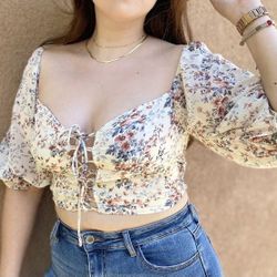 Foral Off The Shoulder Top