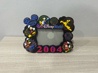 Vintage 2004 Walt Disney World Fireworks Photo Frame 3.5x5 Mickey Goofy Minnie Pluto