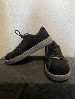 Air walk Black Suede Low-Top Sneakers steel toe