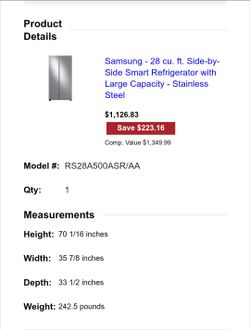 Refrigerated Samsung brand new