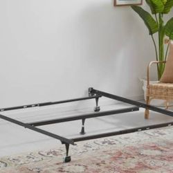 Queen Size 72in x60in Metal Bed Frame on Wheels w/ 5 legs