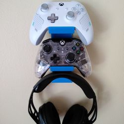 Wall Mount XBOX One PlayStation PS4 2Controllers+Headset  Hanger Holder 3D Printed