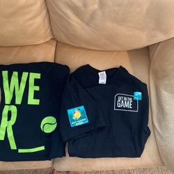 BNP Tennis t-shirts (showing front/back)