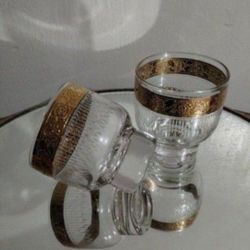 HOLLYWOOD REGENCY - CULVER WHISKEY GLASS SET OF 2 - M95