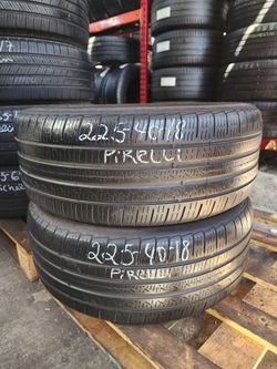 225 40R 18 PIRELLI CINTURATO P7 RUN FLAT TIRES 2254018 USED TIRES (PAIR) MOUNT BALANCE INCLUDED