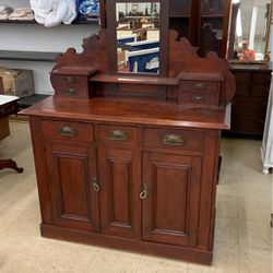 1800’s Cabinet With Mirror 