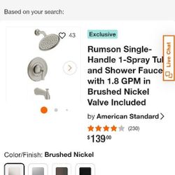 American Standard, Brushed Nickel, Shower Set