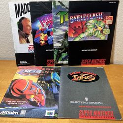 Misc game manuals for Nintendo 64 and Super Nintendo