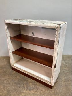 Upcycled Industrial Steel and Wood Shelving Unit
