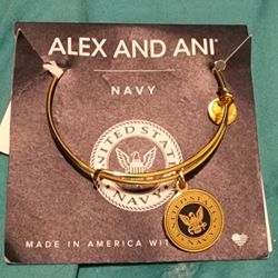 Gold U.S. NAVY Alex And Ani Bracelet NWT BEST OFFER