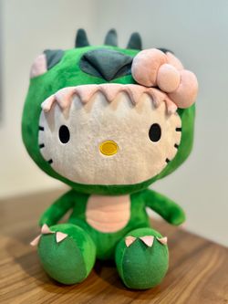 Pre-owned  Sanrio Hello Kitty Green Dragon Plush Doll Costume 18" Jumbo Stuffed $25