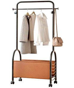 Clothes Rack for Hanging Clothes,Heavy Duty Rolling Clothing Rack Organizer Stand with Large Storage