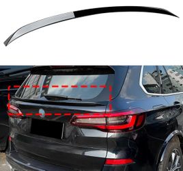 For 2019-2024 BMW G05 X5 Rear Trunk Lip Spoiler Middle Wing Body Kit Gloss Black