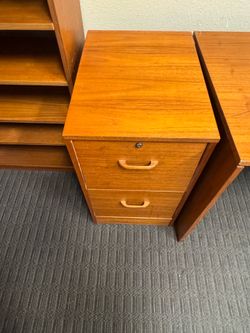 Desk and Filing Cabinet