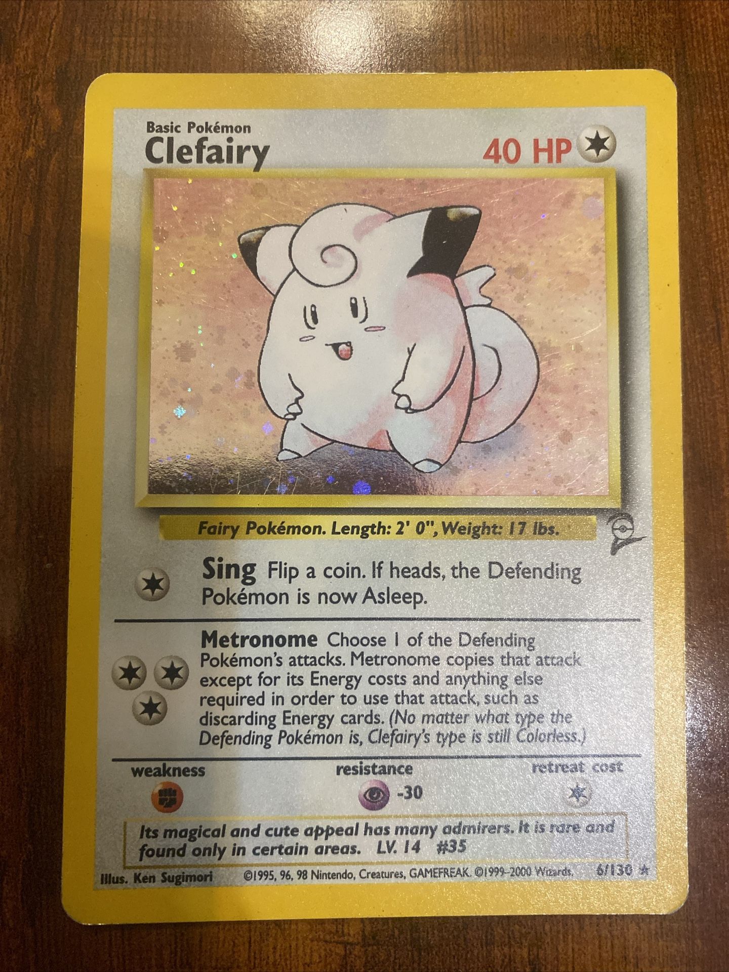 Pokemon Clefairy Base Set 2 Vintage Holo 6/130 MP/HP