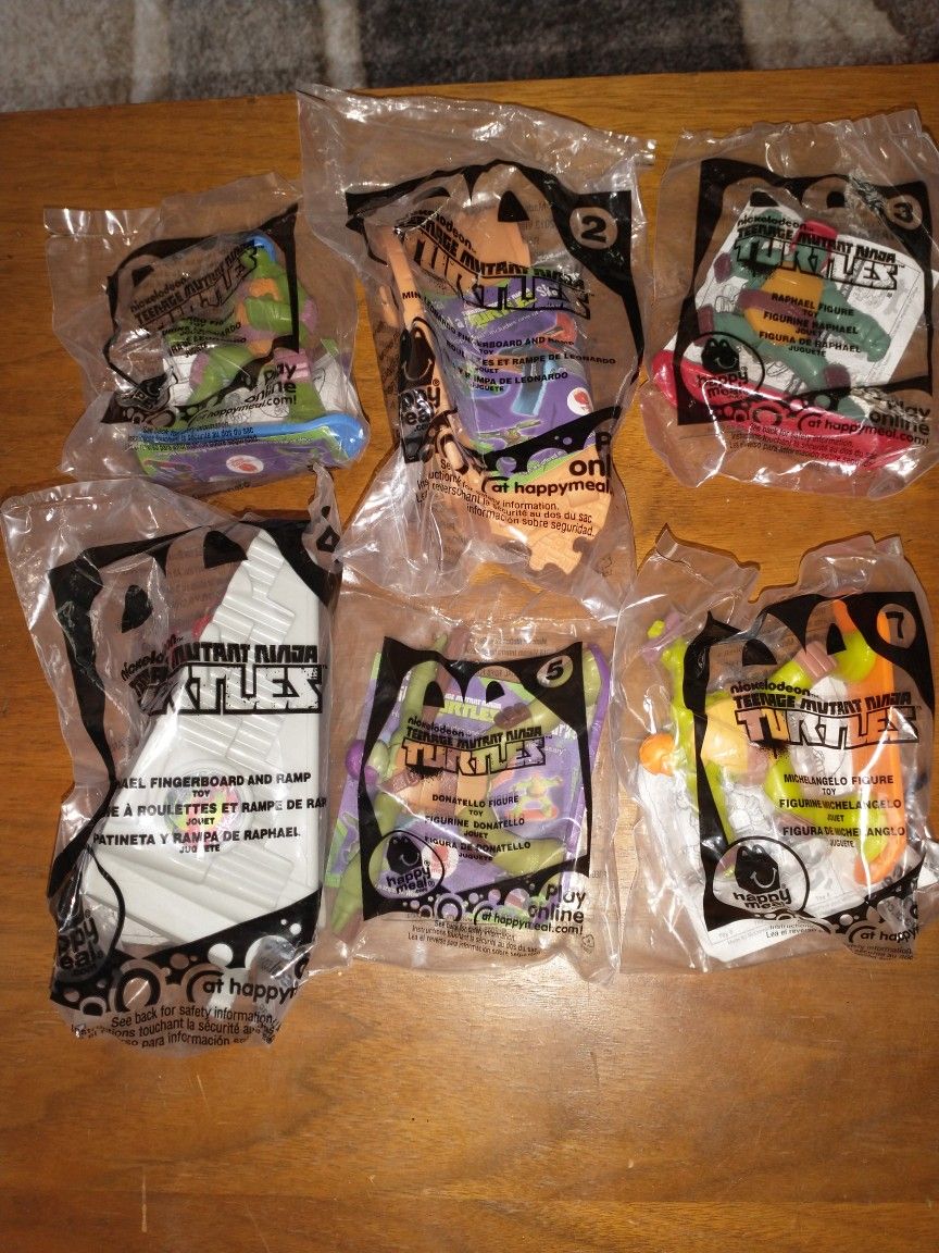 2013 Teenage Mutant Ninja Turtles McDonald's Happy Meal Collection 1-5, 7 *New*