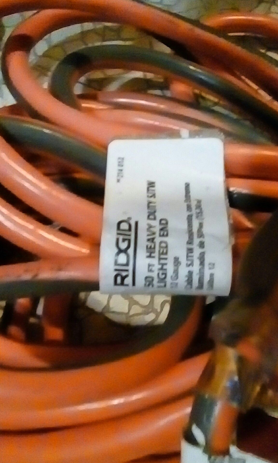 50' Rigid extension cord and 3 way splitter