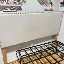 Studded Gray Headboard For Queen Size Bed Or Full 