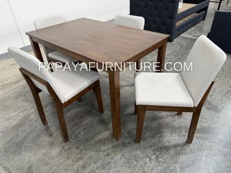 PROMOTION! 5-Pcs Dining Set, Wood Dining Set, 4 Chairs with Table, Kitchen Furniture, Casual dining room set, Matching Dining Chairs