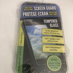 Shatter Resistant Screen Guard Temper Glass Fits iPhone 6Plus,6S Plus,7plus8Plus