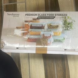 Sedona Kitchen 16 Pc Glass Storage Set Green