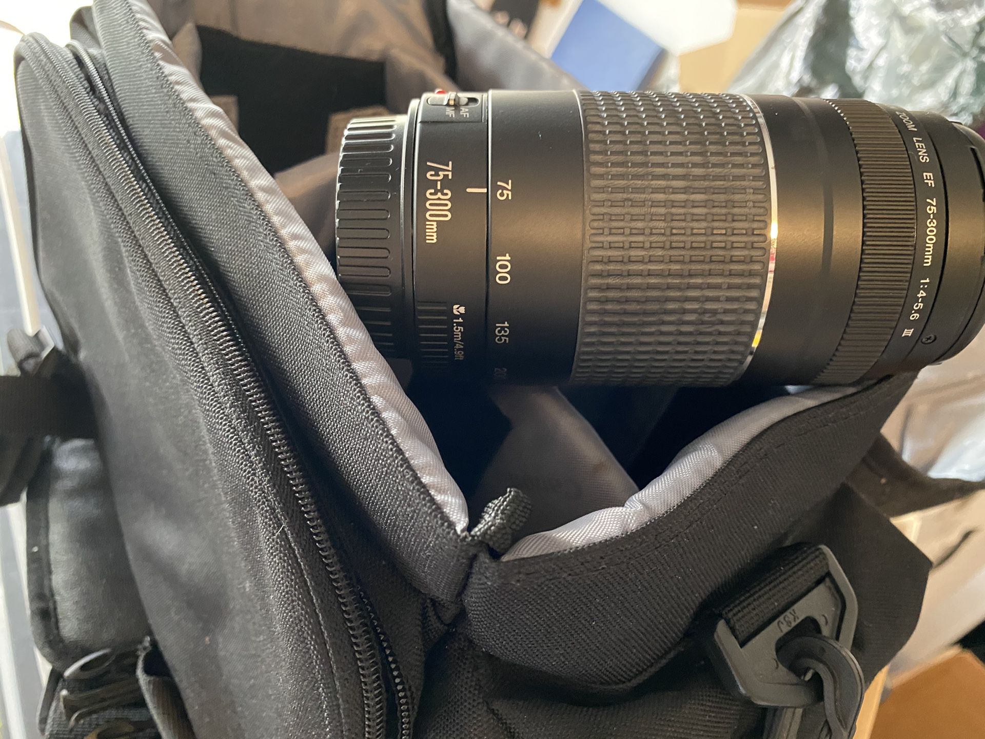 Canon safe travel bag and 75-300mm lenses