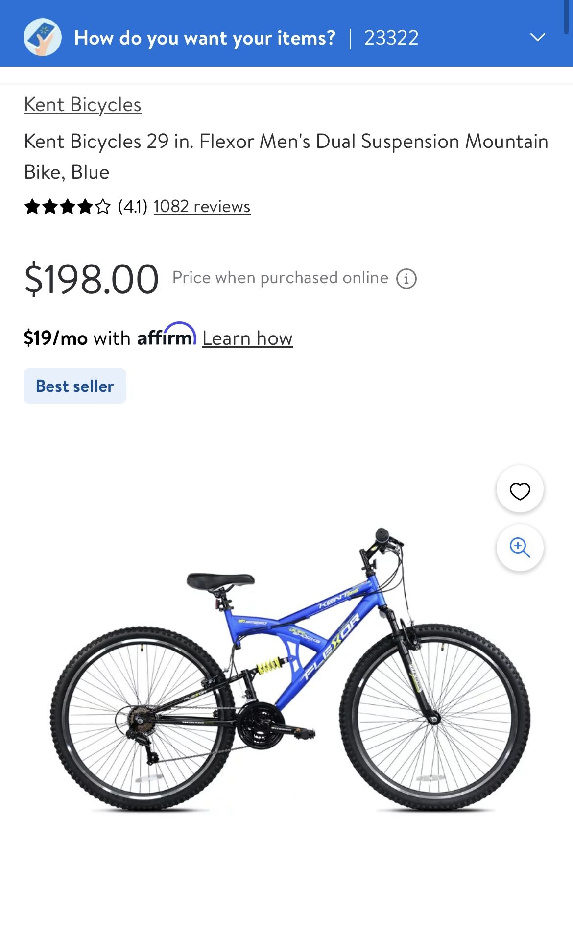 Kent 29 Inch Flexor Men’s Dual Suspension Mountain Bike