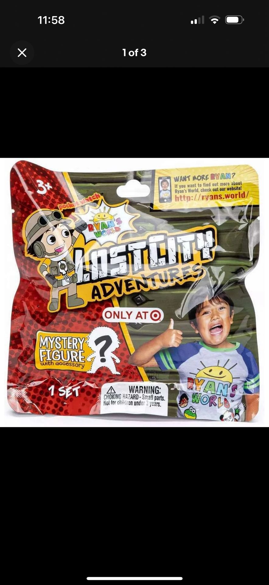New in bag-Ryan's World Mystery Lost City Adventures - Mystery Blind Bag Figures