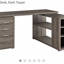 Dark Taupe L Shape Desk