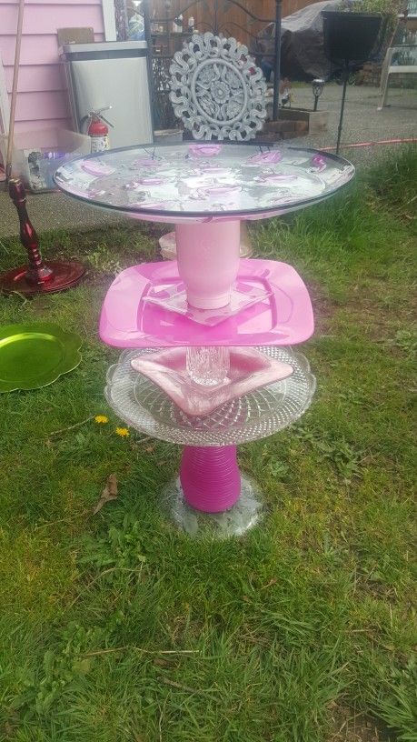 Flamingo Bird Bath or Bird Feeder Home & Garden