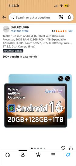 Tablet 10.1 inches