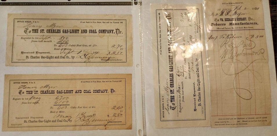 X4 Antique St. Louis Area Receipts See The Ad! 