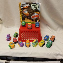 14 Chuck And Friends Soft Vehicles ,book ,basket