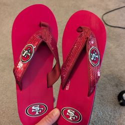 SF 49ers Flip Flops New 