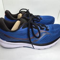 Saucony Ride 14 Shoes Men's 10.5 Blue Running Athletic Workout Support Sneakers