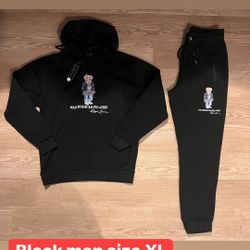 Black Polo Sweatsuit Size Xl 