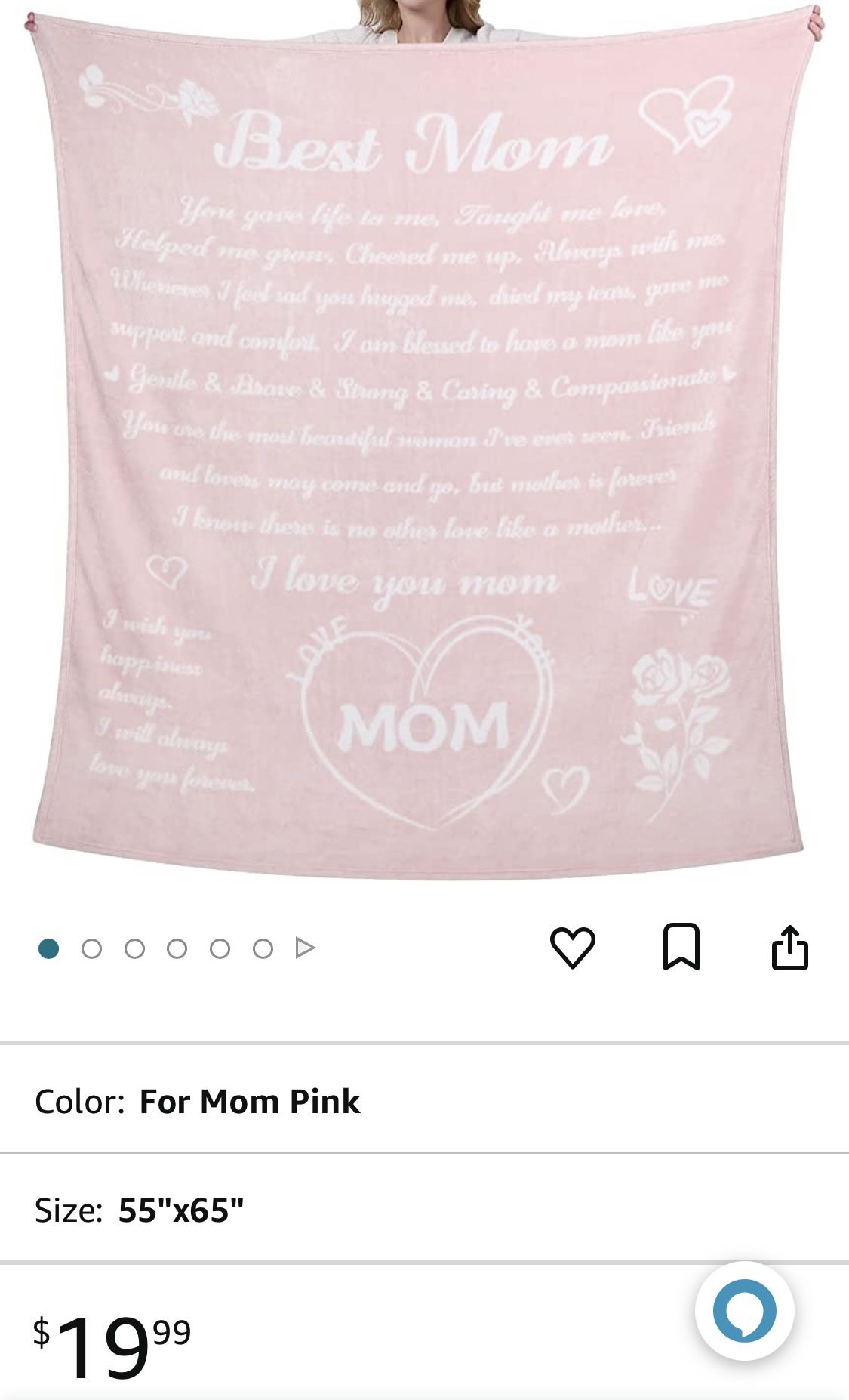 NIB Best Mom Blanket in PINK 55x65 Brand New Sealed