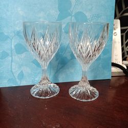 VTG Mikasa Park Lane Wine Water Goblet Glass 6 1/4” Tall, Stem Crystal