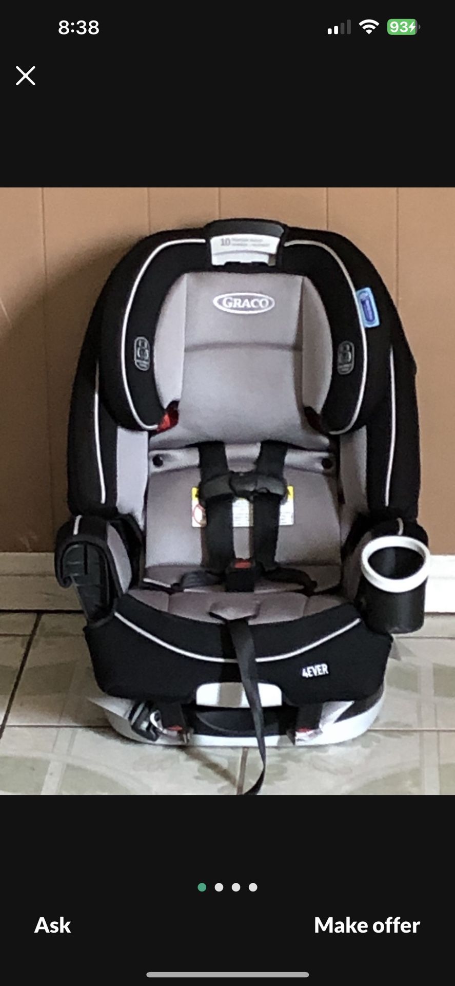 GRACO 4 EVER CONVERTIBLE CAR SEAT 4 IN 1