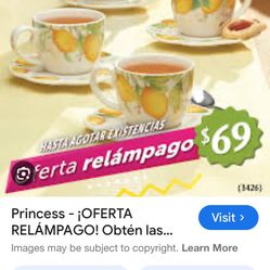 Tazas Para El Te Yplatos Limón Princess House 