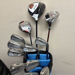 Mixed Golf Clubs Set Titleist Ping TaylorMade With Strata Bag 