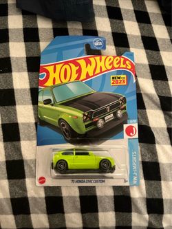 2023 Hot Wheels HW J-Imports ‘73 Honda Civic Custom Lime Green JDM #117